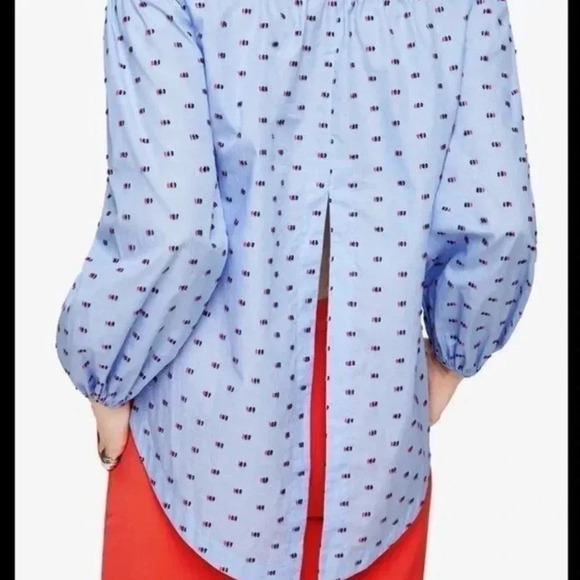 BCBGMAXAZRIA | Daniela Off The Shoulder Blouse Back Slit Cotton Size Small S - Picture 6 of 7